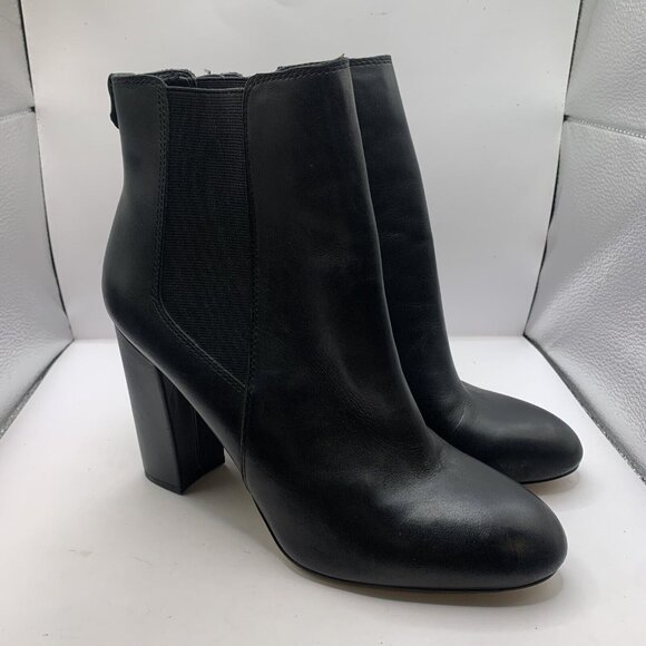 Sam Edelman Women's Case Leather Block-Heel Booties Black size 10 Ankle D17 - Picture 3 of 11